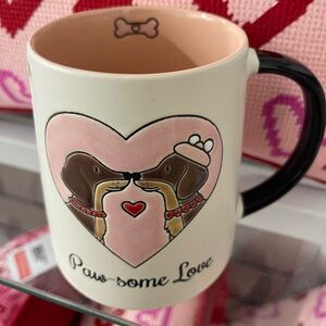 Valentine’s Day Dachshund heart Paw-some Love Ceramic Coffee Mug NWT